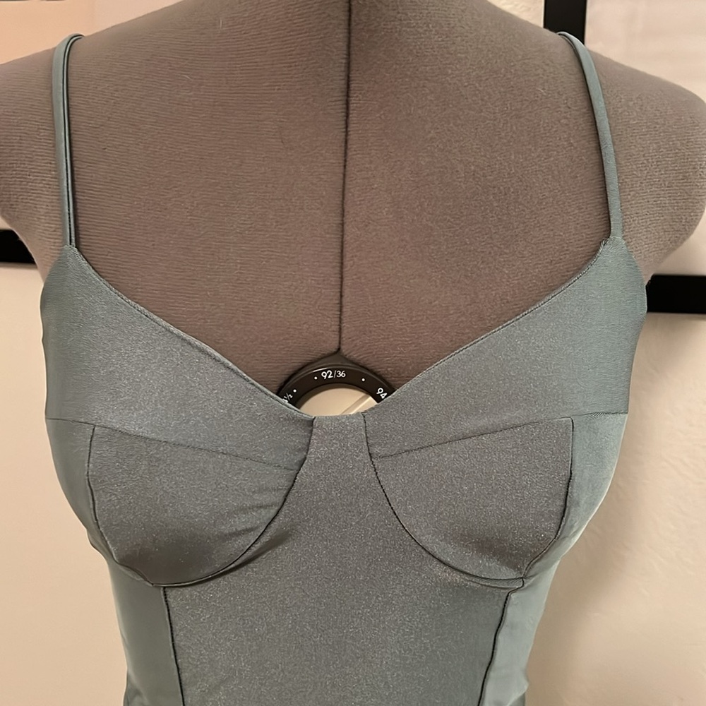 Blue cropped bustier top - Picture 4 of 9